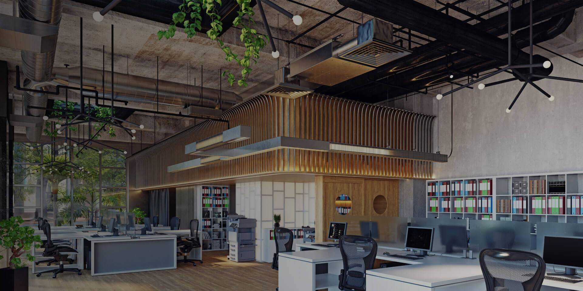 施工後のオフィスの内装写真